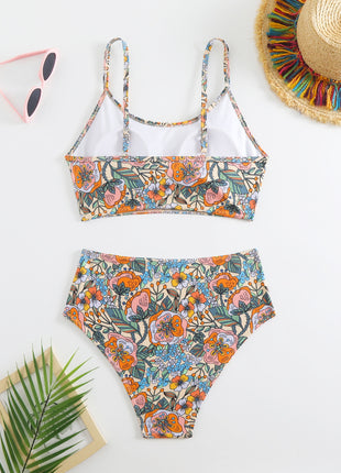 Women's High Waist Split Swimsuit