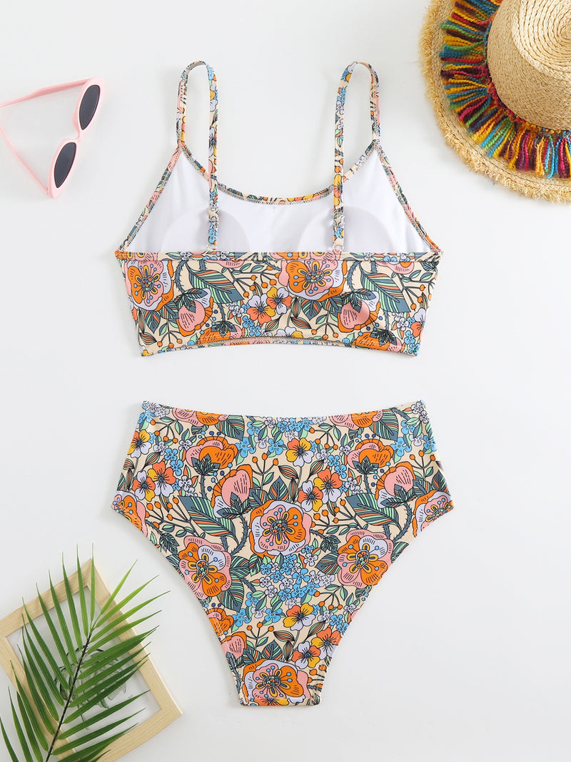 Women's High Waist Split Swimsuit