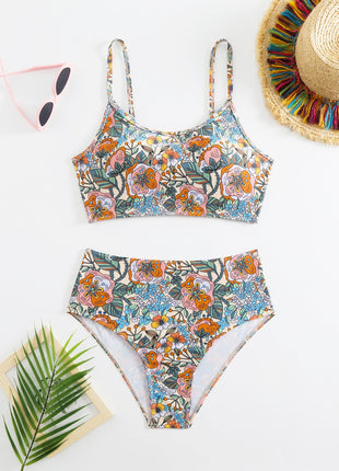 Women's High Waist Split Swimsuit