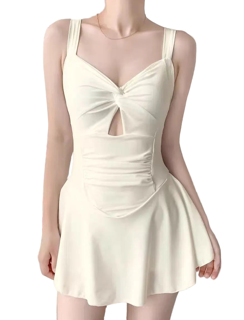 Women's Holiday Boxer One-Piece Swimsuit beige