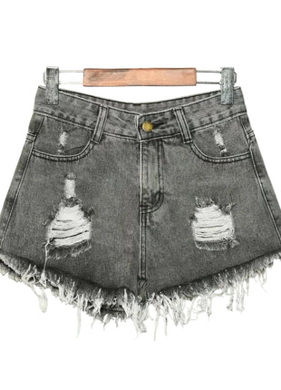 Versatile Women's Washed Denim grey Shorts in Sizes S to 6XL