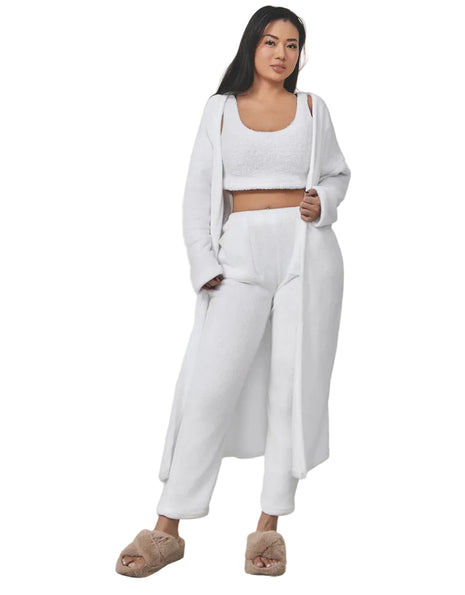 Versatile Women's Cozy 3 Piece Pyjama Set white