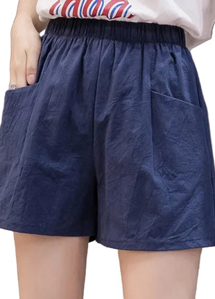 Korean Fashion Loose-Fit Cotton Shorts for Women
