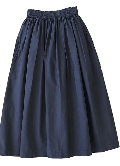 High-Quality Women's Workwear Midi Skirt in Navy Blue BLNDL