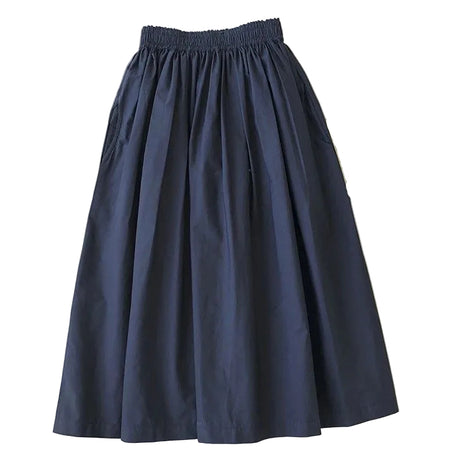 High-Quality Women's Workwear Midi Skirt in Navy Blue BLNDL