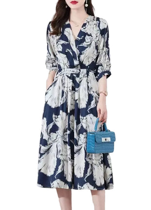 Artistic Retro Princess Sleeve Midi Dress