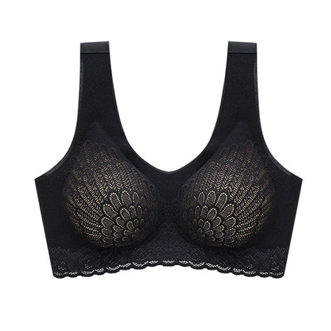 Women's Lace Latex Wireless Sports Bra