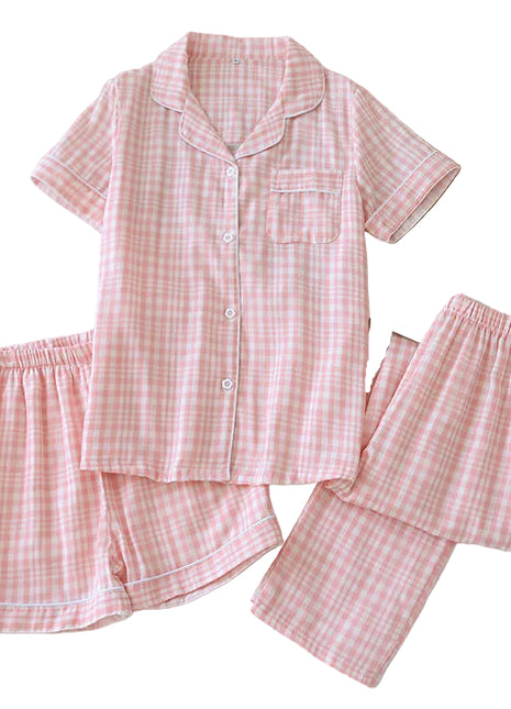 Versatile Women's Cotton Gauze Three-Piece Pyjamas BLNDL