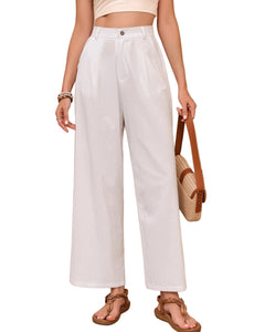 Versatile Women's White Linen Summer Pants