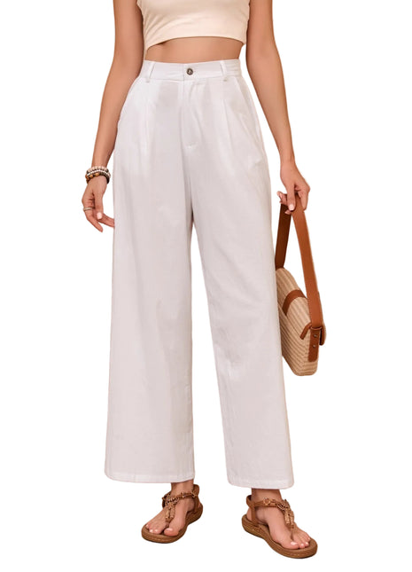 Versatile Women's White Linen Summer Pants
