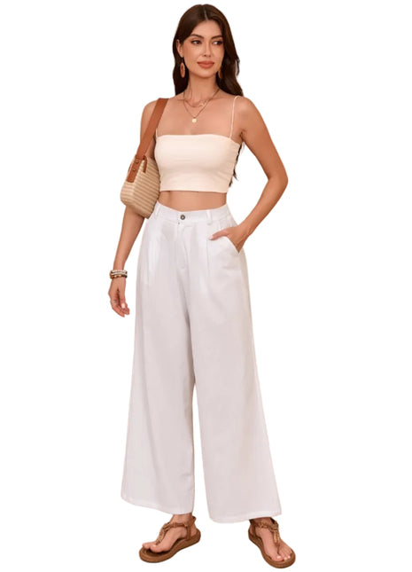 Versatile Women's White Linen Summer Pants