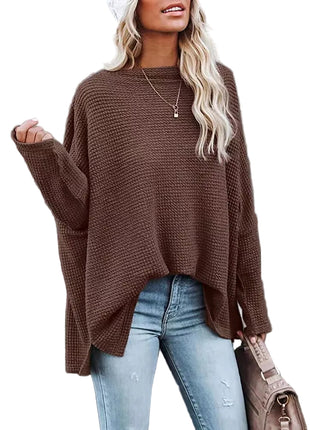 Women's Long Sleeve Crochet Floral Top | Elegant Commuter Blouse brown