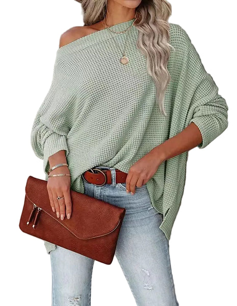 Women's Long Sleeve Crochet Floral Top | Elegant Commuter Blouse light green