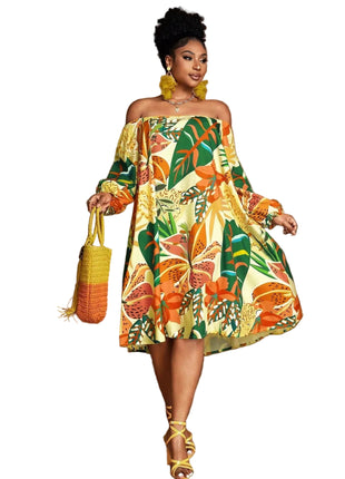 Women's Off-Shoulder Floral Loose-Fit Dress – Fresh, Feminine & Effortlessly Chic blndl shop