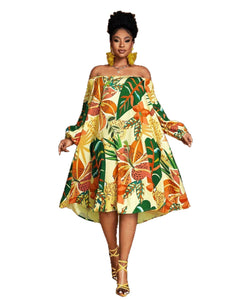 Women's Off-Shoulder Floral Loose-Fit Dress – Fresh, Feminine & Effortlessly Chic online shop blndl new