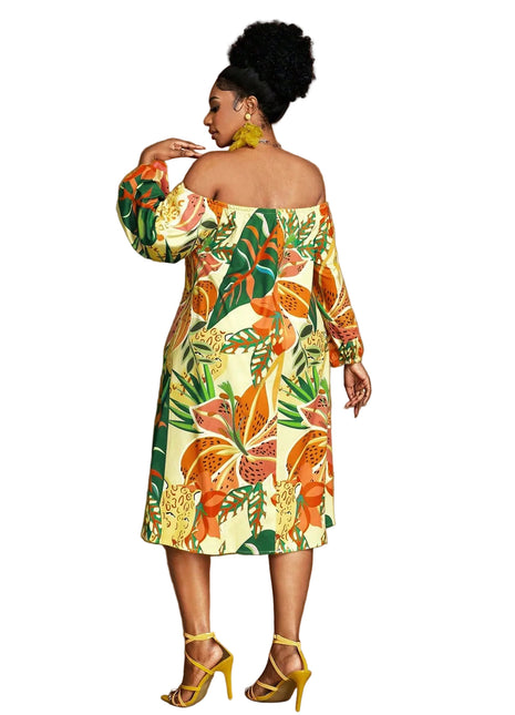 Women's Off-Shoulder Floral Loose-Fit Dress – Fresh, Feminine & Effortlessly Chic shop blndl