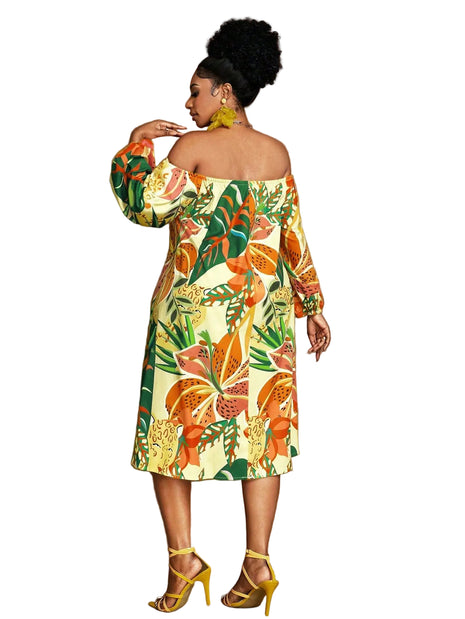 Women's Off-Shoulder Floral Loose-Fit Dress – Fresh, Feminine & Effortlessly Chic shop blndl