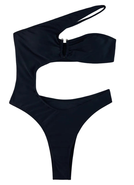 Traje de baño de una pieza para mujer con un solo hombro