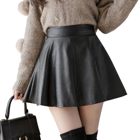 Versatile Women's PU Leather Mini Skirt