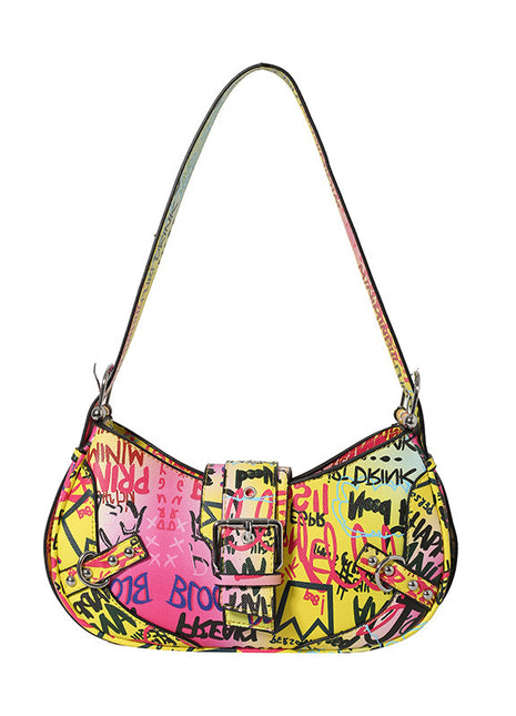 Women's PU Leather Underarm Street Style Handbag | Women's PU Leather Shoulder Bag pink