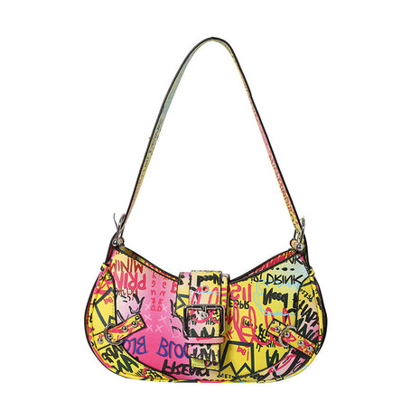 Women's PU Leather Underarm Street Style Handbag | Women's PU Leather Shoulder Bag pink
