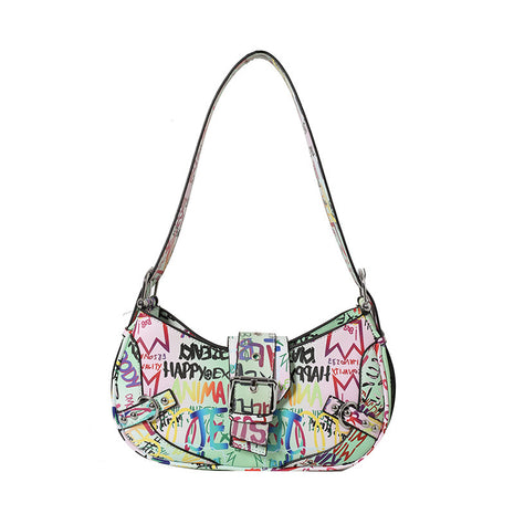 Women's PU Leather Underarm Street Style Handbag | Women's PU Leather Shoulder Bag white