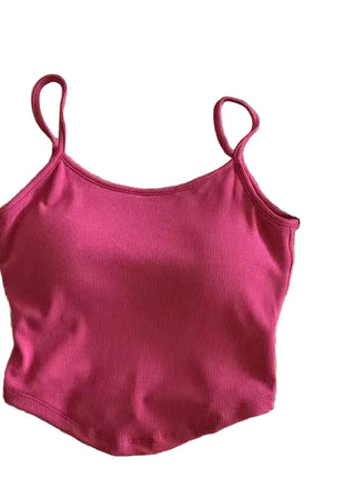 Women's Padded Strap Camisole | Cotton Inner Wear Tank Top rose blndl