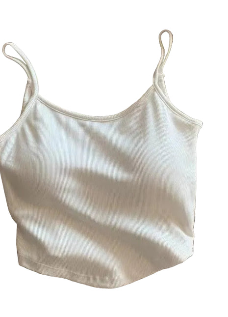 Women's Padded Strap Camisole | Cotton Inner Wear Tank Top white blndl