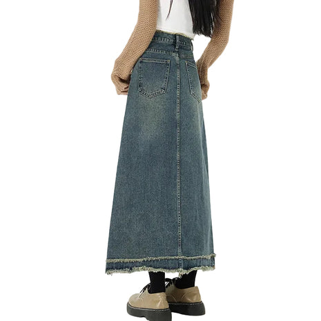 Casual Long Denim Skirt for Everyday Style
