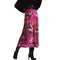 Elegant Rose Red Vintage Tropical Polyester Skirt