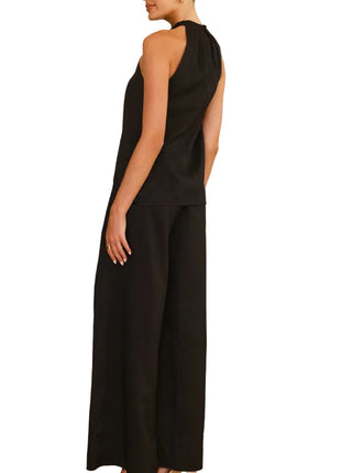 Women's Temperament Commute Two-Piece Pants black Suit