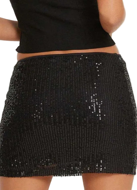 Sparkling Hip-Hugging Sequin Mini Skirt