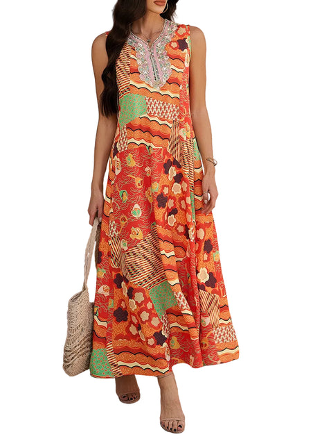 Versatile Sleeveless A-Line Maxi Dress