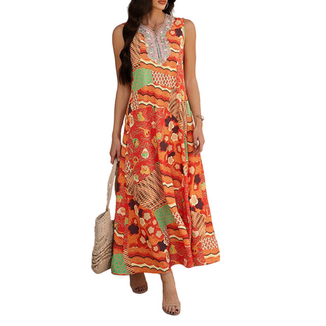 Versatile Sleeveless A-Line Maxi Dress
