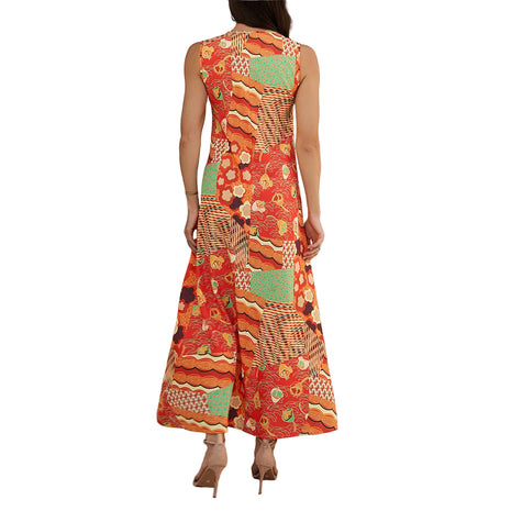 Women's Orange Vacation Maxi Dress