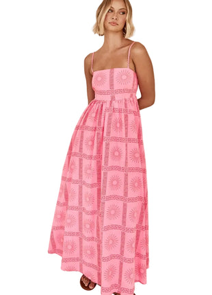 Versatile Pink Summer Dress with Open Back Design BLNDL