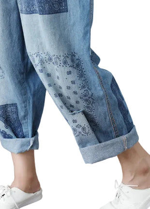 Women's Sleeveless Washed Denim Suspender Overall
