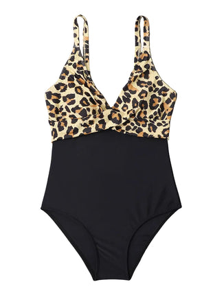 Women's Slimming One-Piece Swimsuit Leopard black 