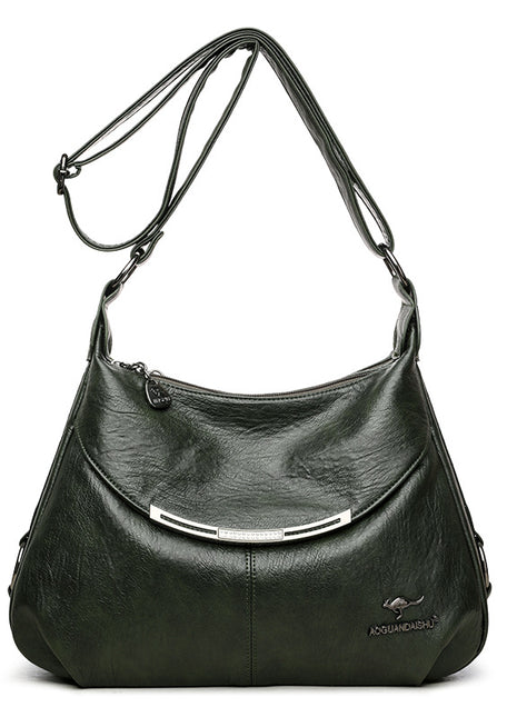 Women’s Soft Leather Shoulder Handbag – Timeless Elegance for Everyday Style green