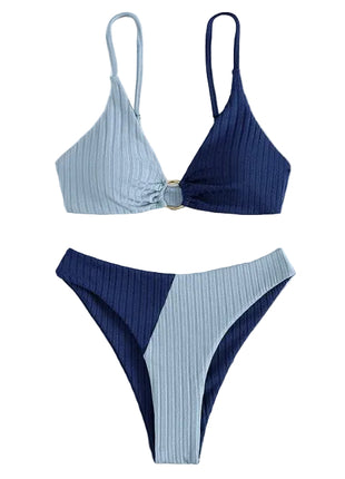 Women's Solid Color Stitching Bikini Set
Modern Two-Piece Solid Colour Bikini
Stylish Polyester Bikini for Beach Holidays
Contrast Stitching Women's Swimwear
Versatile Solid Color Bikini Set
