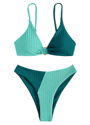 Women's Solid Color Stitching Bikini Set
Modern Two-Piece Solid Colour Bikini
Stylish Polyester Bikini for Beach Holidays
Contrast Stitching Women's Swimwear
Versatile Solid Color Bikini Set