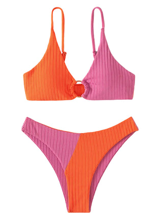 Women's Solid Color Stitching Bikini Set
Modern Two-Piece Solid Colour Bikini
Stylish Polyester Bikini for Beach Holidays
Contrast Stitching Women's Swimwear
Versatile Solid Color Bikini Set