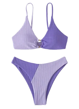 Women's Solid Color Stitching Bikini Set
Modern Two-Piece Solid Colour Bikini
Stylish Polyester Bikini for Beach Holidays
Contrast Stitching Women's Swimwear
Versatile Solid Color Bikini Set
