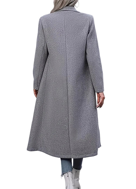Elegant Women's Long Winter Coat with Button Detail