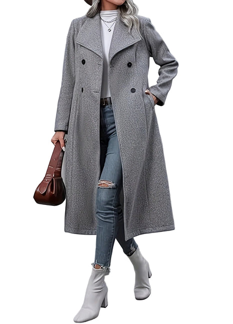 Temperamental Over-Knee Thickened Coat in Gray