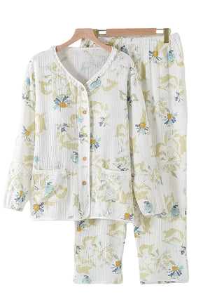 Collarless Cotton Pyjamas for Women
Women's V-Neck Cotton Pyjamas Set BLNDL