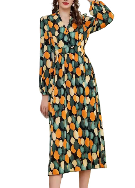 Women's Button Detail Printed Dress