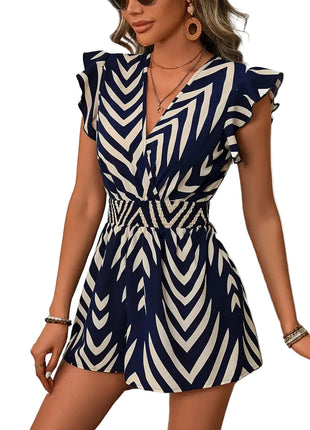 Versatile Women's Floral V-Neck One-Piece Summer Jumpsuit