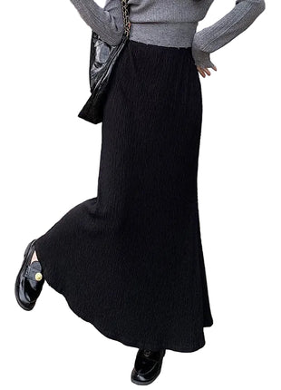 Women's Artistic Retro Long Skirt with Crumpled Texture