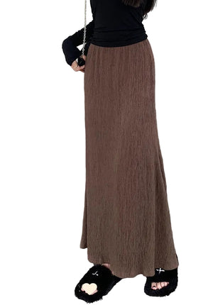 Elegant Zen Style Textured A-Line Maxi Skirt